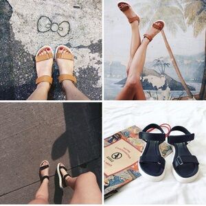 NEW 🦅Aigle Women’s Ankle-Strap Sandals navy blue size 7